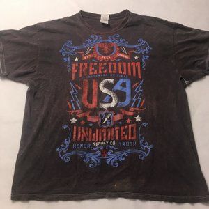 vintage T-Shirt truth live free Freedom Defender USA Mens 2xl fruit of the loom